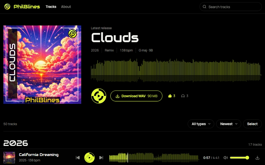 Screenshot of the PhilBlines website homepage